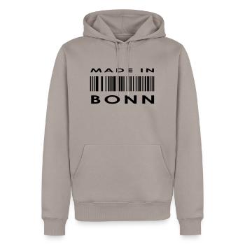 Bonn - Männer Premium Bio Hoodie - Taupe - Vorne - Nico (187cm)
