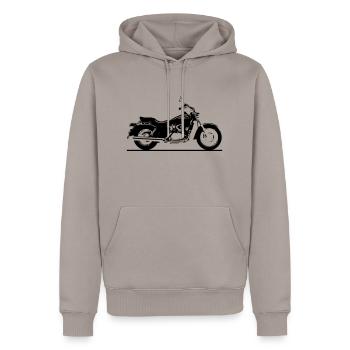 Chopper - Männer Premium Bio Hoodie - Taupe - Vorne - Nico (187cm)