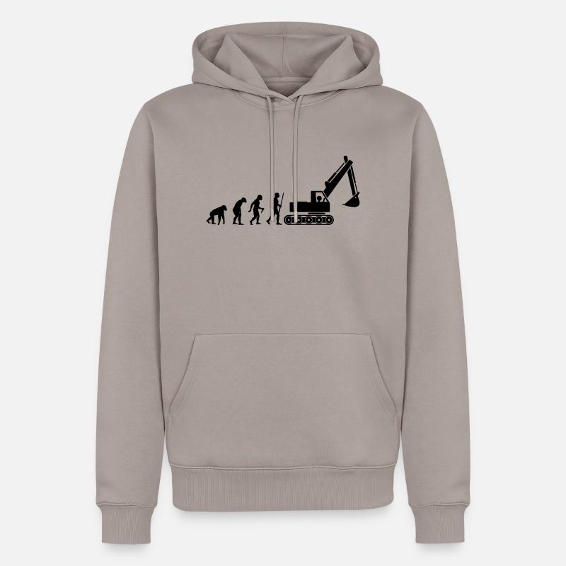 Bagger Evolution - Männer Premium Bio Hoodie - Taupe