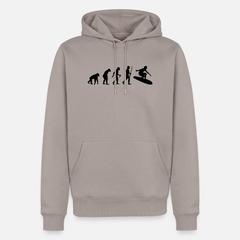Surf Evolution - Männer Premium Bio Hoodie - Taupe