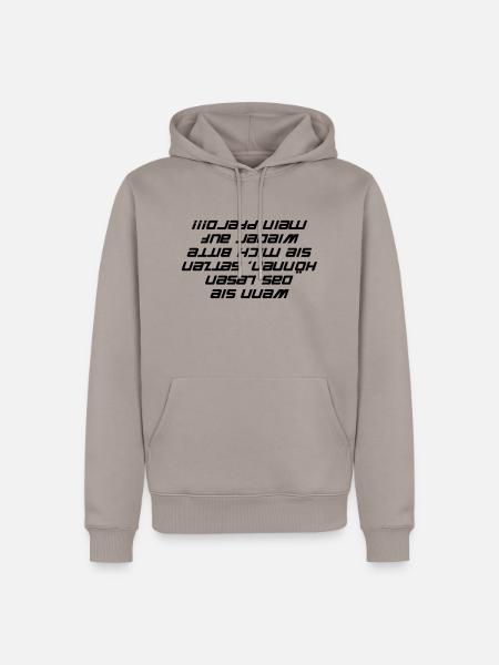 Wenn sie das lesen können, setzen sie mich bitte w - Männer Premium Bio Hoodie - Taupe
