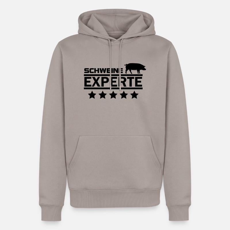 schweine experte - Männer Premium Bio Hoodie - Taupe