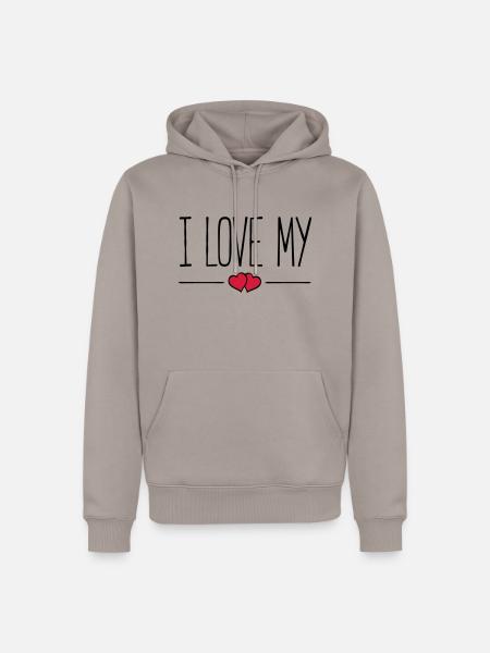 i love my - Männer Premium Bio Hoodie - Taupe