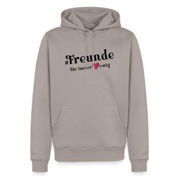freunde für immer - Männer Premium Bio Hoodie - Taupe - Vorne - Nico (187cm)