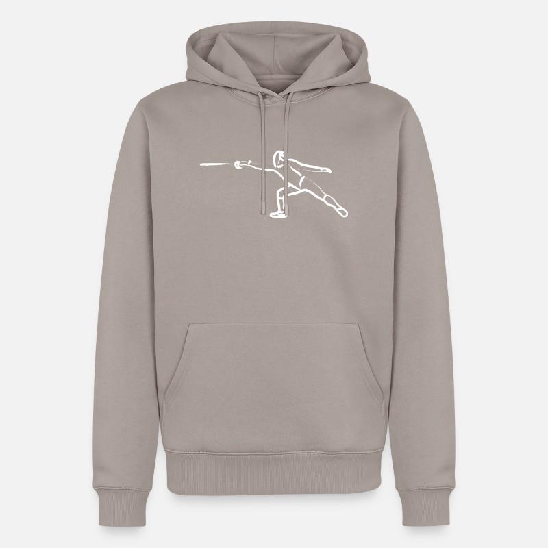 Fechter, dynamisch - Männer Premium Bio Hoodie - Taupe