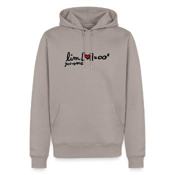 love equation - Sweat à capuche Premium bio Homme - taupe - Devant - Nico (187cm)