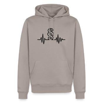 Anwalt - Männer Premium Bio Hoodie - Taupe - Vorne - Nico (187cm)