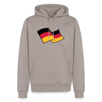 wehend wind 3 farben deutschland nation schwarz ro - Männer Premium Bio Hoodie - Taupe - Vorne - Nico (187cm)