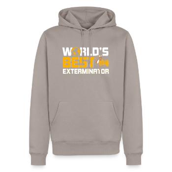 Le meilleur exterminateur au monde Kammerjäger - Sweat à capuche Premium bio Homme - taupe - Devant - Nico (187cm)