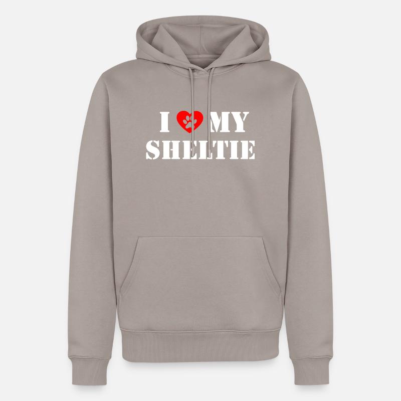 Chien - Sweat à capuche Premium bio Homme - taupe