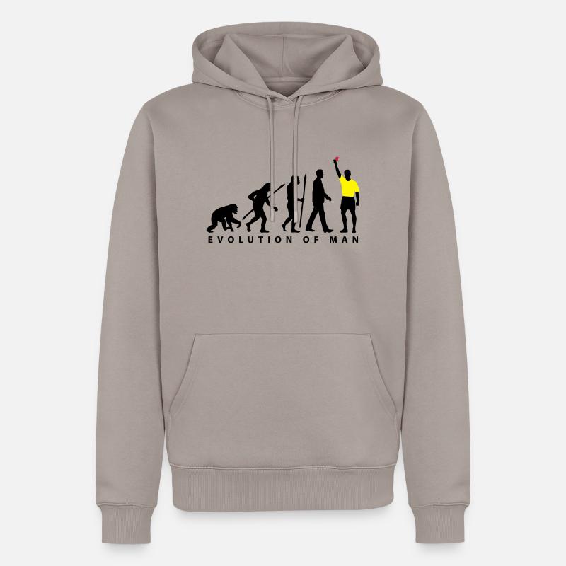 Evolution Schiedsrichter 12_2017-02.eps - Männer Premium Bio Hoodie - Taupe