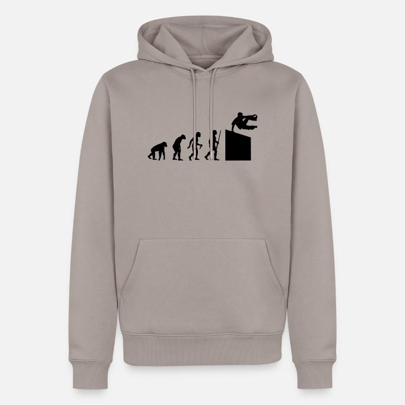 Evolution Parkour - Männer Premium Bio Hoodie - Taupe