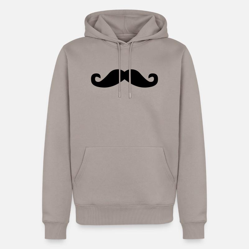 Schnurrbart - Männer Premium Bio Hoodie - Taupe