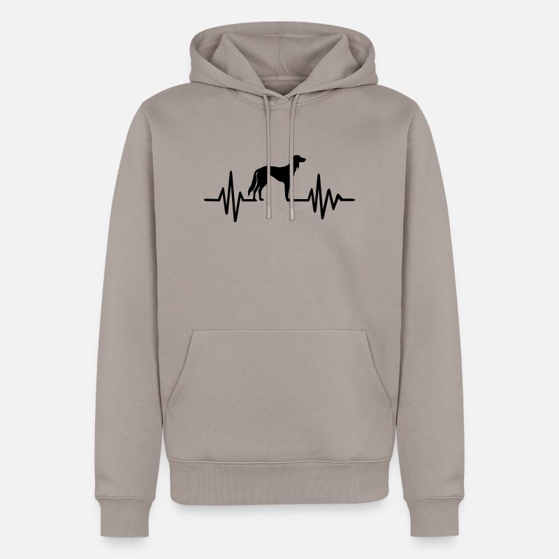 Saluki - Sweat à capuche Premium bio Homme - taupe