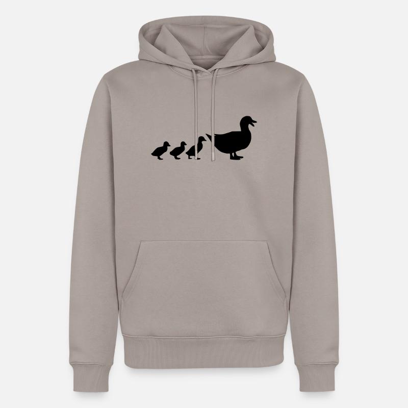 Canard - Sweat à capuche Premium bio Homme - taupe