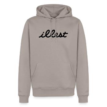 illest - Männer Premium Bio Hoodie - Taupe - Vorne - Nico (187cm)