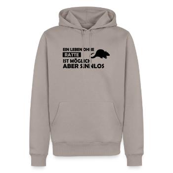 ein leben ohne ratte - Männer Premium Bio Hoodie - Taupe - Vorne - Nico (187cm)