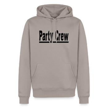 Party Crew - Männer Premium Bio Hoodie - Taupe - Vorne - Nico (187cm)