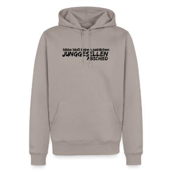 peinlicher Junggesellenabschied - Männer Premium Bio Hoodie - Taupe - Vorne - Nico (187cm)