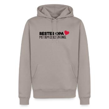 Bester Opa - Enkel - Männer Premium Bio Hoodie - Taupe - Vorne - Nico (187cm)