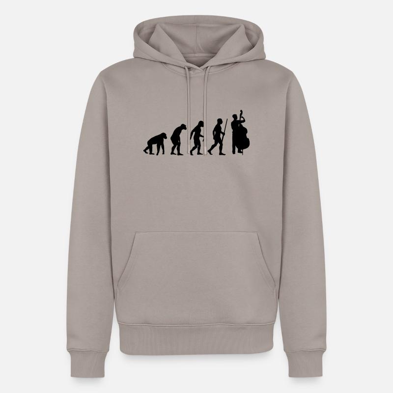 Évolution de la contrebasse - Sweat à capuche Premium bio Homme - taupe