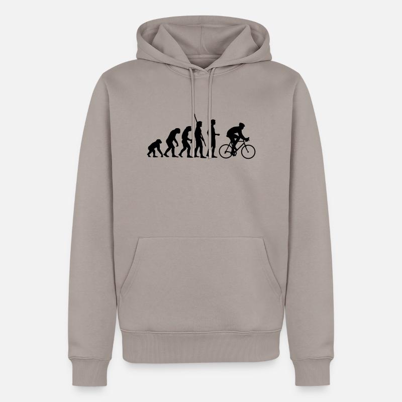 evolution_radfahrer - Sweat à capuche Premium bio Homme - taupe