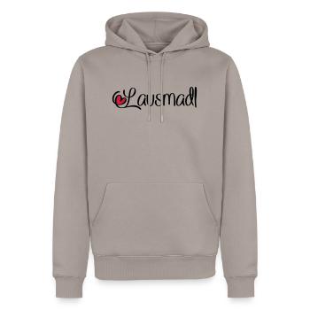 Lausmadl - Männer Premium Bio Hoodie - Taupe - Vorne - Nico (187cm)
