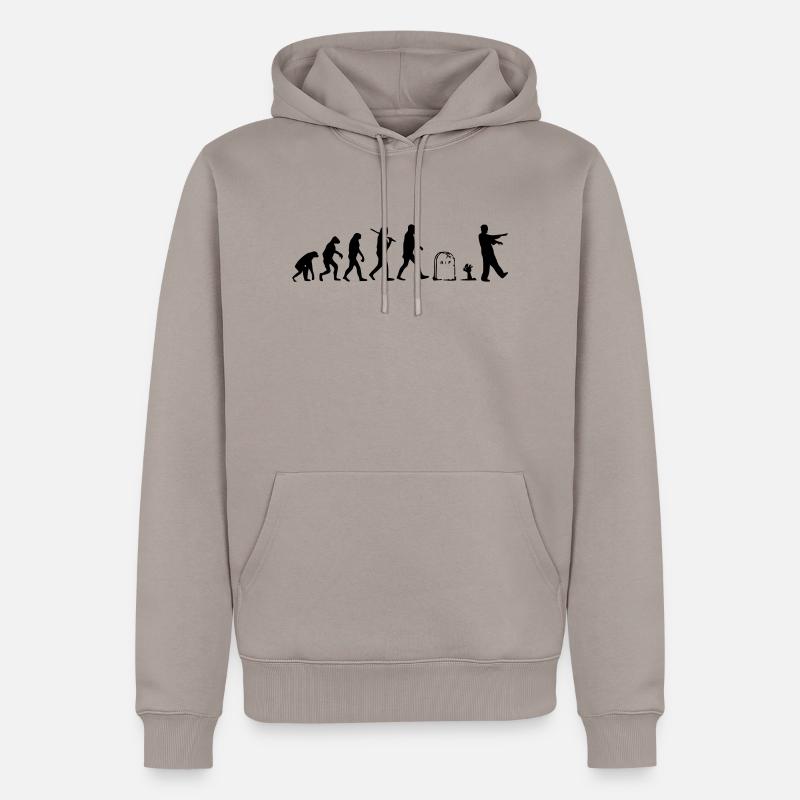 Evolution - Sweat à capuche Premium bio Homme - taupe