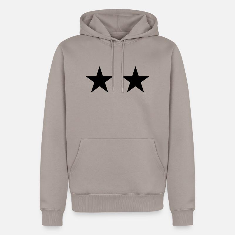 2 Sterne - Männer Premium Bio Hoodie - Taupe