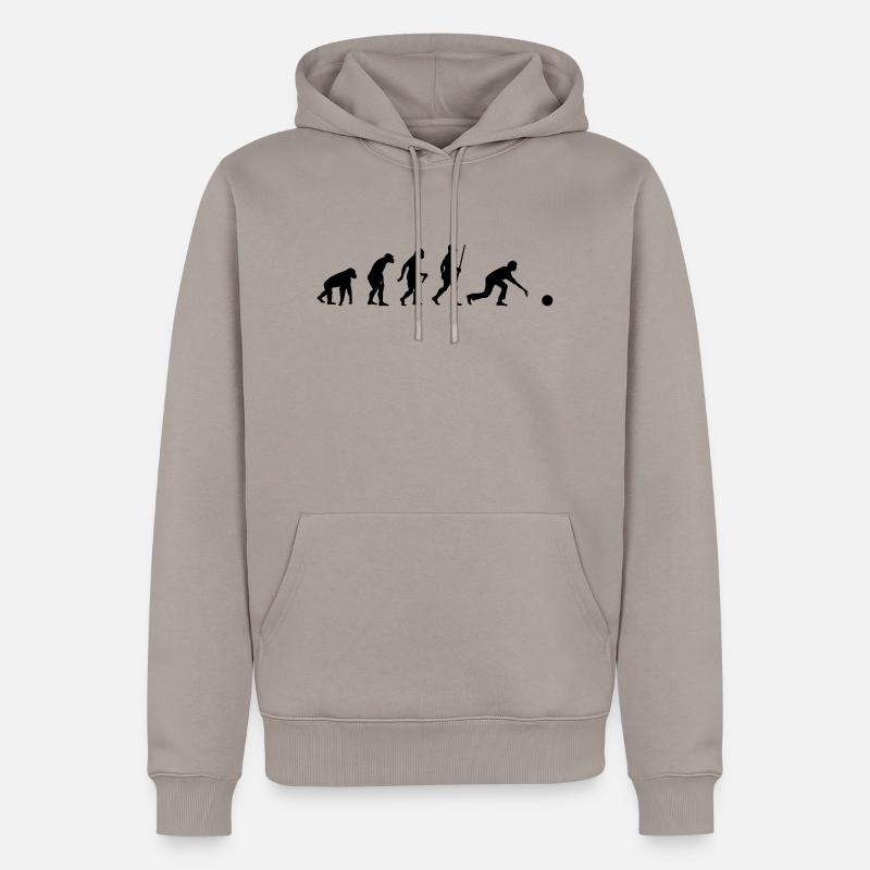 L'évolution du bowling - Sweat à capuche Premium bio Homme - taupe