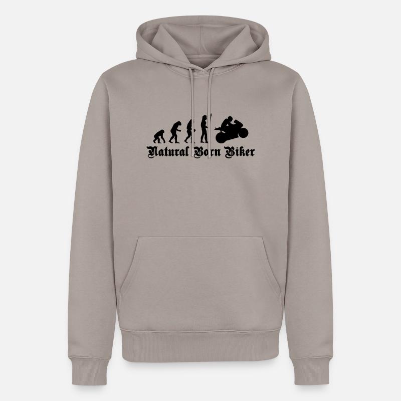 evolution_biker - Sweat à capuche Premium bio Homme - taupe