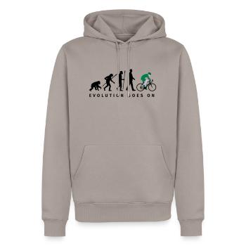 evolution_radfahrer_052012_d_3c - Sweat à capuche Premium bio Homme - taupe - Devant - Nico (187cm)
