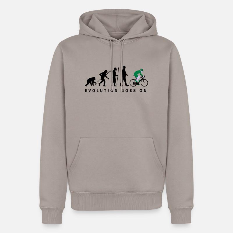 evolution_radfahrer_052012_d_3c - Sweat à capuche Premium bio Homme - taupe