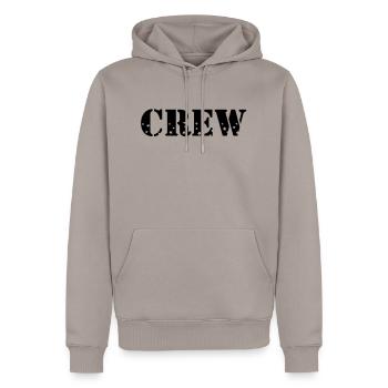 crew - Männer Premium Bio Hoodie - Taupe - Vorne - Nico (187cm)