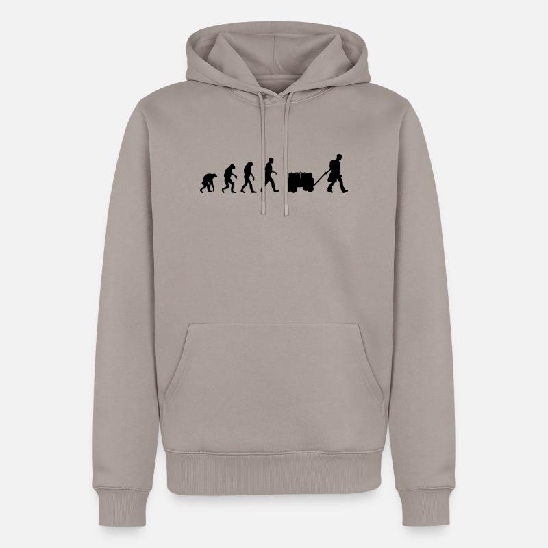 beer evolution - Sweat à capuche Premium bio Homme - taupe