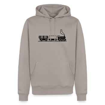dampflok eisenbahn spielzeug güterzug - Männer Premium Bio Hoodie - Taupe - Vorne - Nico (187cm)