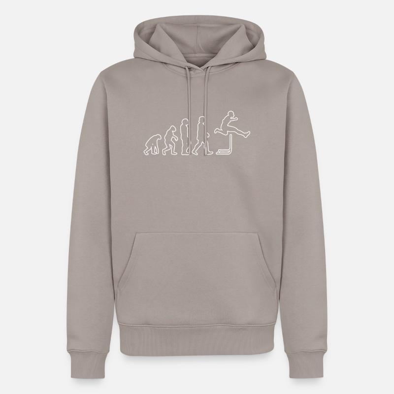 Hurdles Evolution Hurdler Athlétisme - Sweat à capuche Premium bio Homme - taupe