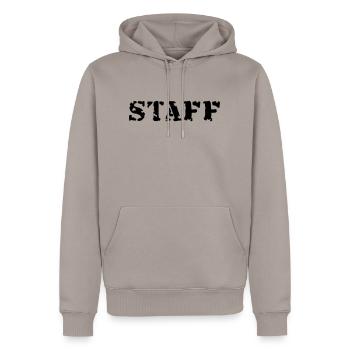 Staff - Männer Premium Bio Hoodie - Taupe - Vorne - Nico (187cm)