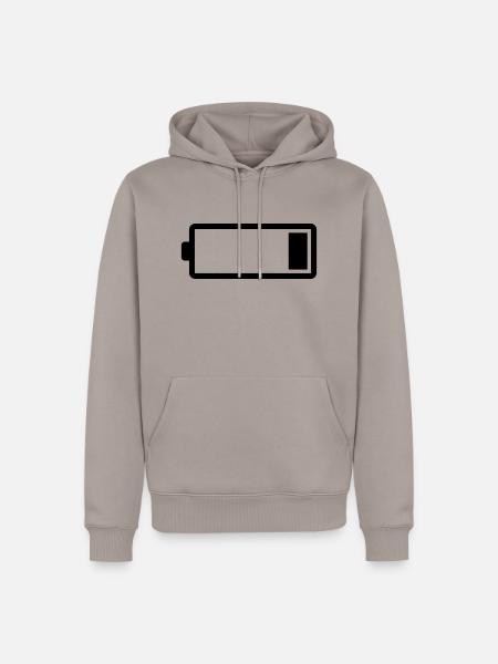 Akku, 20 Prozent - Männer Premium Bio Hoodie - Taupe