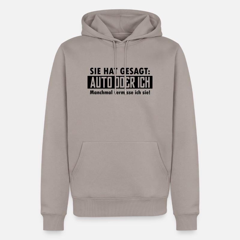 auto oder ich - Männer Premium Bio Hoodie - Taupe