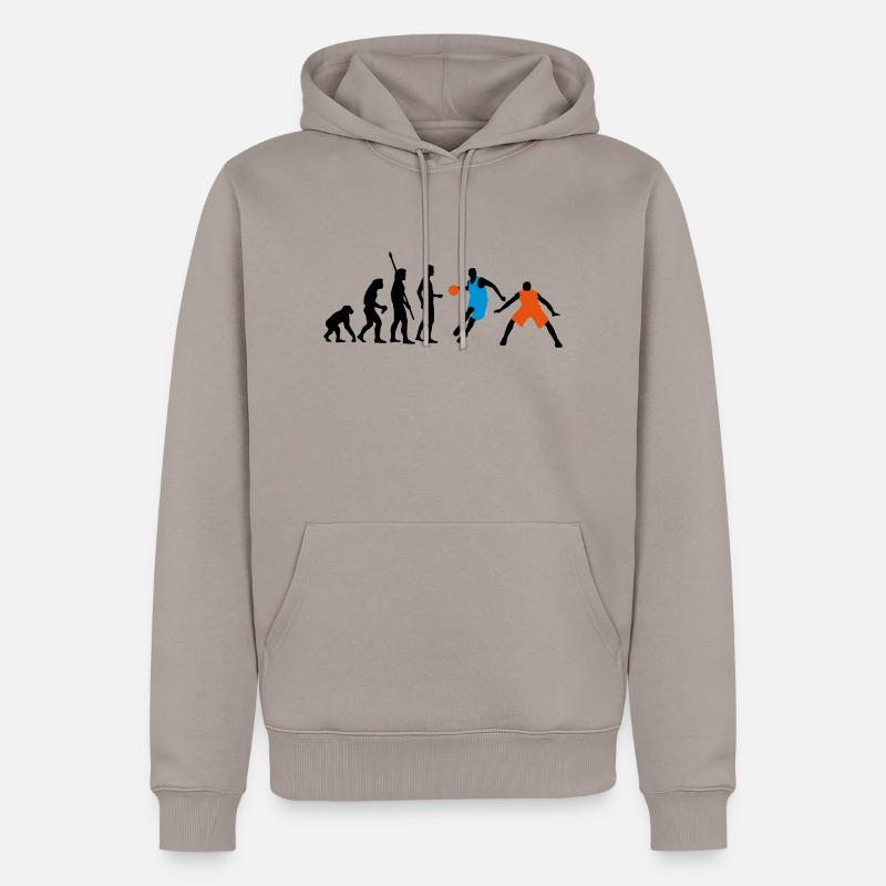 evolution_basketball_072011_h_3c - Männer Premium Bio Hoodie - Taupe