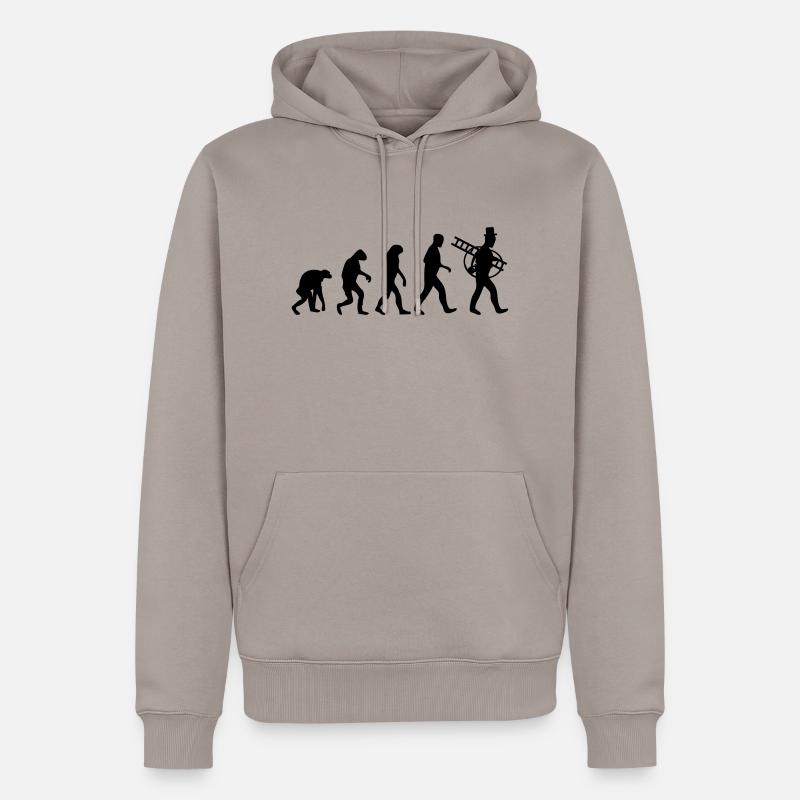 schornsteinfeger evolution - Männer Premium Bio Hoodie - Taupe