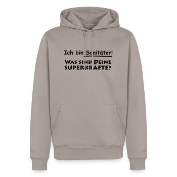 ich bin sanitäter - Männer Premium Bio Hoodie - Taupe - Vorne - Nico (187cm)