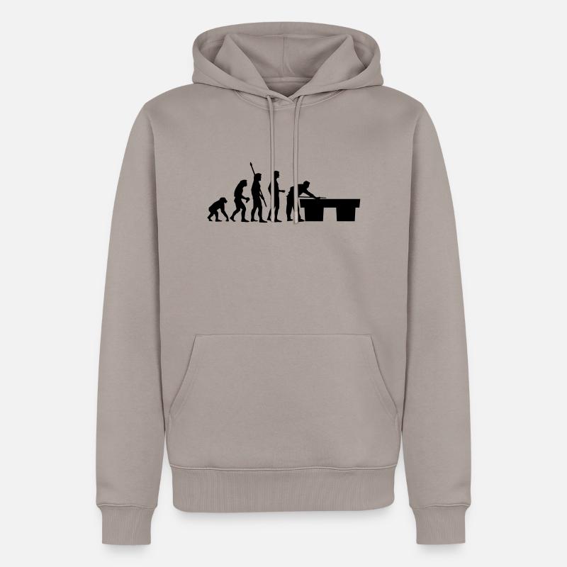 evolution_billard - Männer Premium Bio Hoodie - Taupe