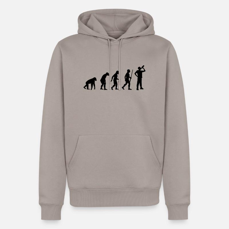 Beer Drinking Evolution - Männer Premium Bio Hoodie - Taupe