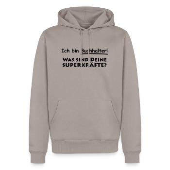 ich bin buchhalter - Männer Premium Bio Hoodie - Taupe - Vorne - Nico (187cm)
