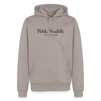Petite Poulette - Sweat à capuche Premium bio Homme - taupe - Devant - Nico (187cm)