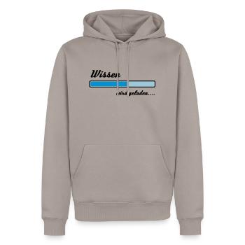La connaissance est en cours de chargement ... - Sweat à capuche Premium bio Homme - taupe - Devant - Nico (187cm)