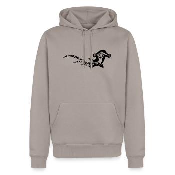 toller Hammerhai-Tribal-Tattoo-Stil - Männer Premium Bio Hoodie - Taupe - Vorne - Nico (187cm)