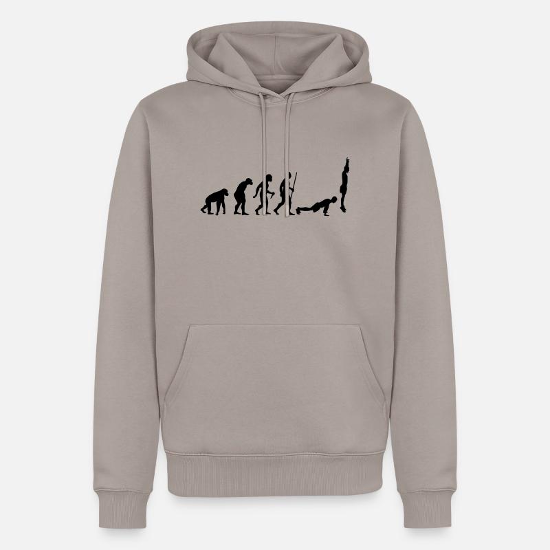 Evolution Burpee - Männer Premium Bio Hoodie - Taupe